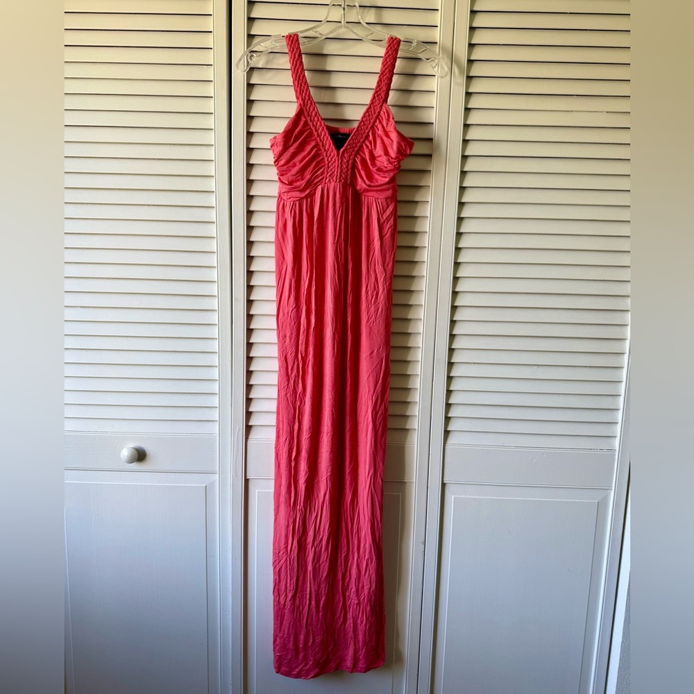 Design History Coral V-Neck Summer Maxi Dress